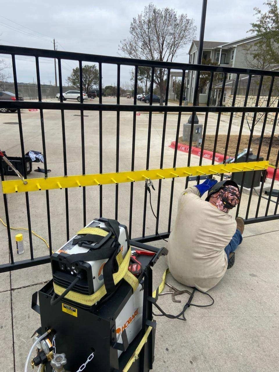 Security technician at work